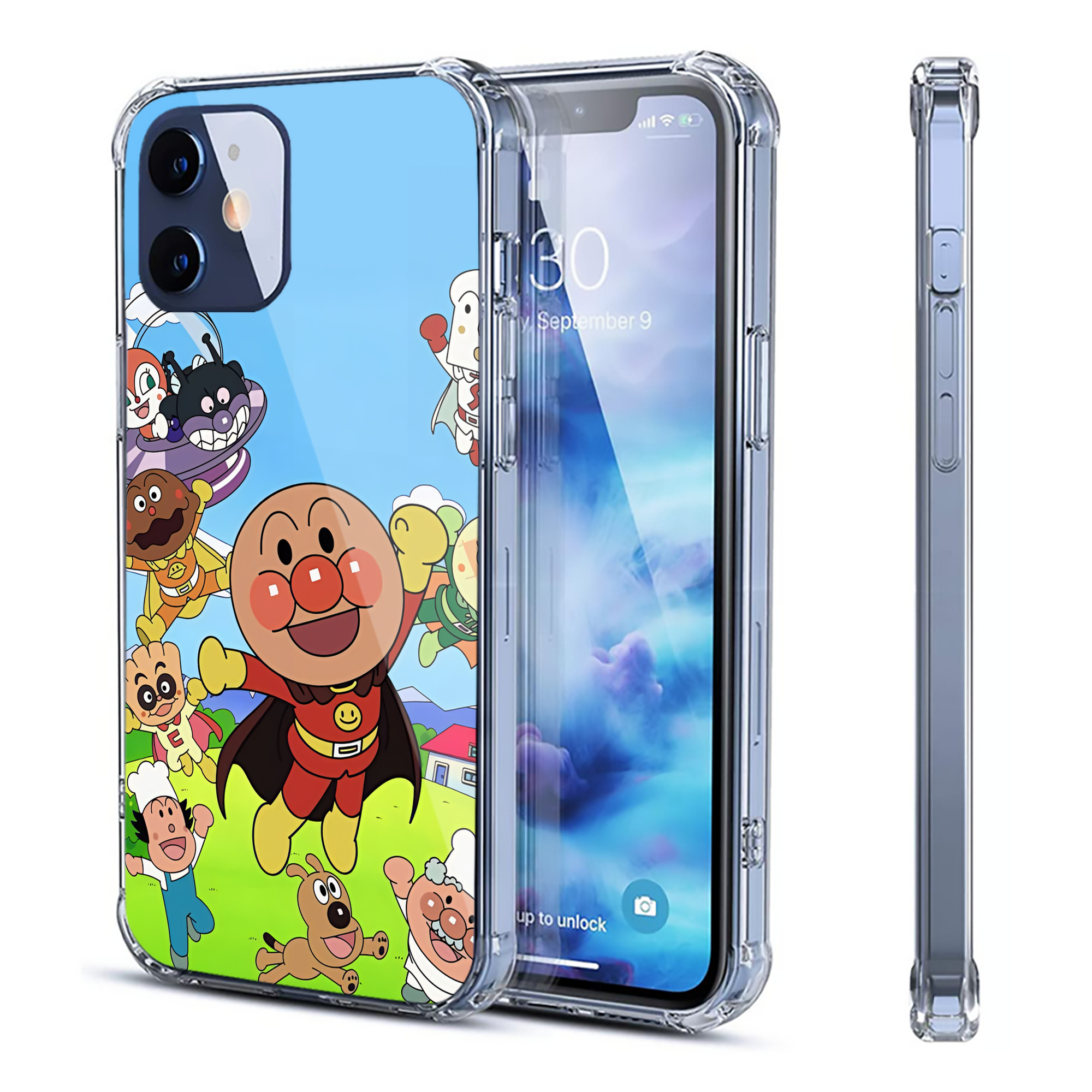 （画像用） アンパンマン Anpanman 【iPhone 12シリーズ対応】透明スマホケース（クリアソフトケース）